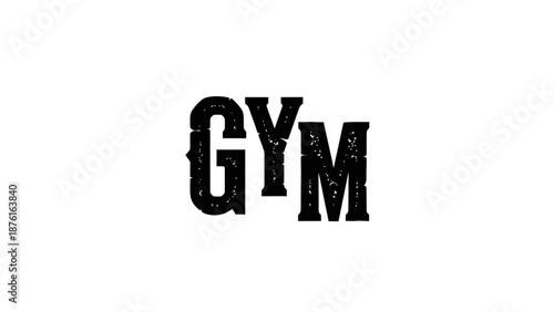 Grunge GYM Text - Fitness, Workout and Sports Symbol