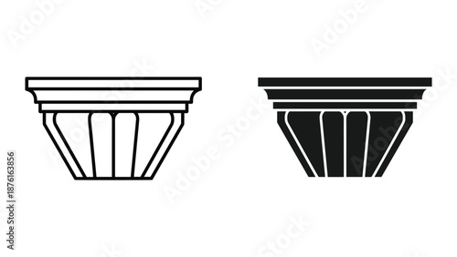 Vector Illustration of Architectural Column Base Designs