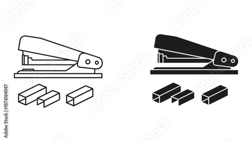Stapler and Staples Vector Illustration