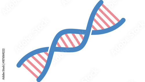 DNA helix icon, genetic code spiral, science and biology symbol
