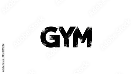 Distressed GYM Word Art - Fitness and Workout Graphic Element