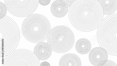 Concentric Circles Pattern on White Background, Abstract Geometric Design