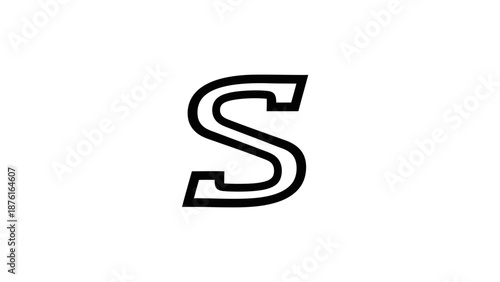 Bold Outline Letter S Graphic Design Element
