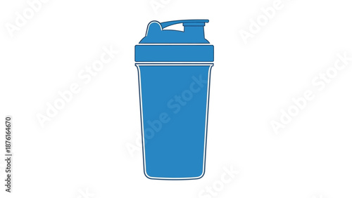Blue Protein Shaker Bottle for Fitness and Workout Drinks