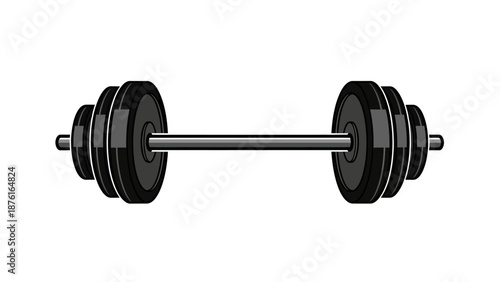 Barbell Weight Lifting Equipment - Fitness Object Isolated