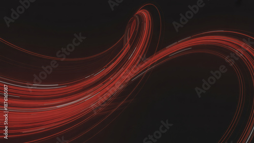 Dynamic red light trails on dark background create modern abstract design