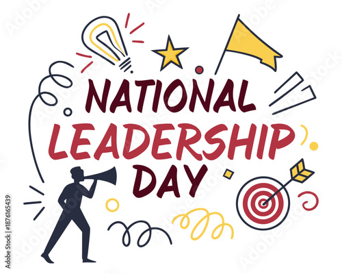 Leadership Day Vector Illustration, Business Leadership and Professional Success Design