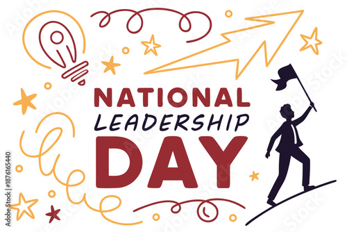 Leadership and Success Vector Illustration, National Leadership Day Celebration and Teamwork Design