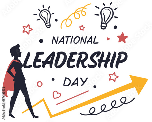 National Leadership Day Vector Graphic, Motivational Leadership and Career Growth Concept