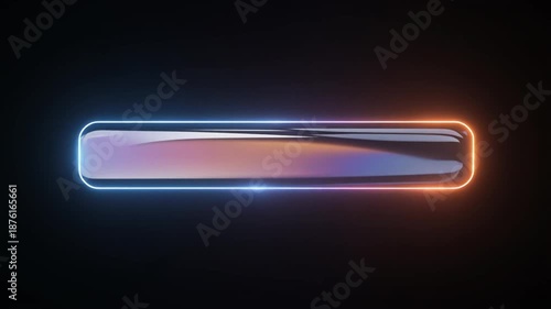 Neon progress bar glass interface with blue and orange glow conveying dynamic energy and sleek interface evoking futuristic speed