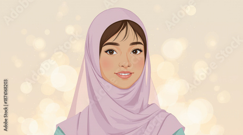 Intimate Pastel Portrait of Malay Woman with Gentle Smile