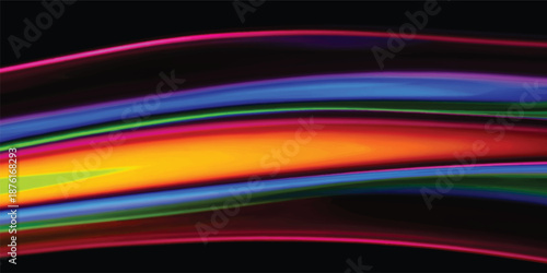 Abstract colorful background featuring a bright rainbow spectrum with flowing wave lines and a vibrant vector motion pattern for a decorative wallpaper illustration backdrop