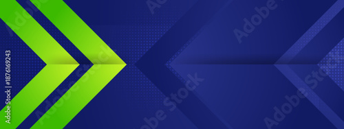 Abstract design with green arrows and blue geometric shapes perfect for presentations, websites, and marketing materials needing a modern touch.