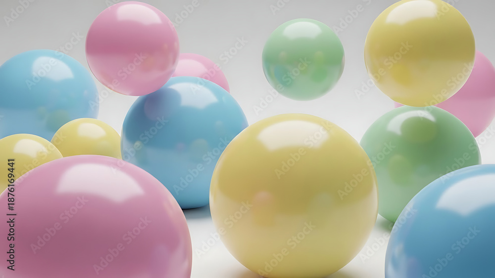 Fototapeta premium Colorful Bubblegum Balls in Assorted Sizes.