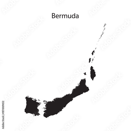 map of bermuda islands in black color