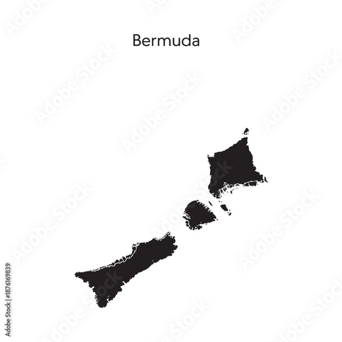 map of bermuda islands in black color