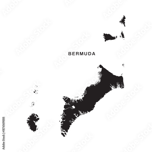 map of bermuda islands in black and white