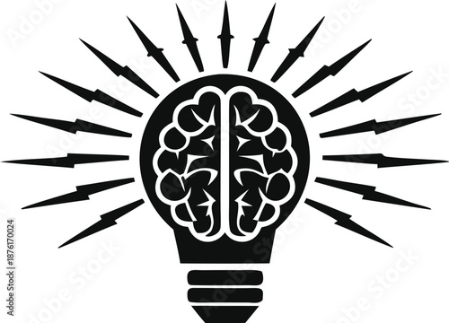 Innovative thinking and creativity concept with brain lightbulb