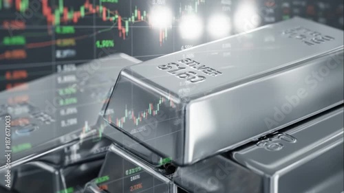 Wallpaper Mural Silver Bars Stock Market Trading Overlay Finance Investment Torontodigital.ca