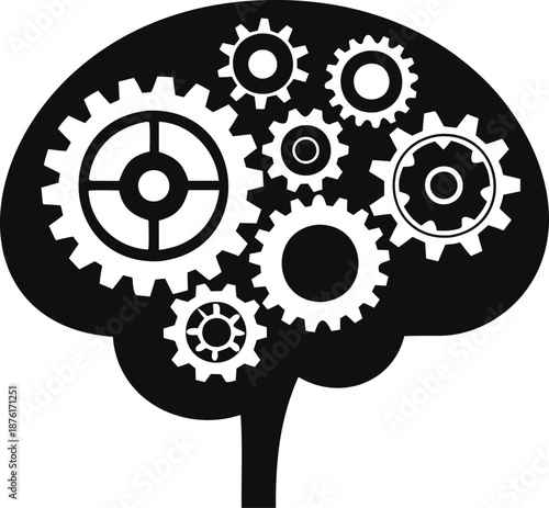 Innovative gears turning in a brain symbolizing creativity and problem solving