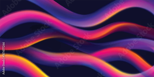 Abstract colorful flowing wave design featuring smooth blue lines and digital light patterns in a motion fractal illustration for an artistic texture backdrop
