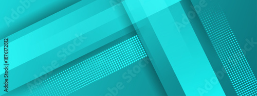 Teal geometric layers with halftone detail creating a clean and modern abstract background suitable for digital design use