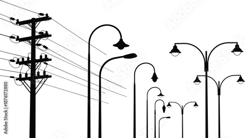 Silhouettes of Three Young Children Sitting and Reading Books Together Concept for Early Childhood Education Literacy Learning and Back to School