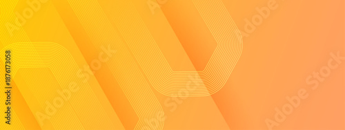 Orange and yellow layered geometric shapes forming a warm and modern abstract background