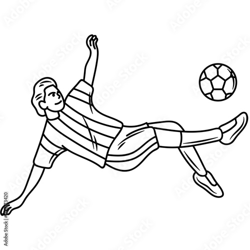 soccer player kicking ball