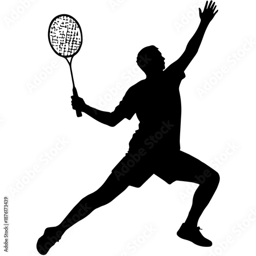 tennis player silhouette vector