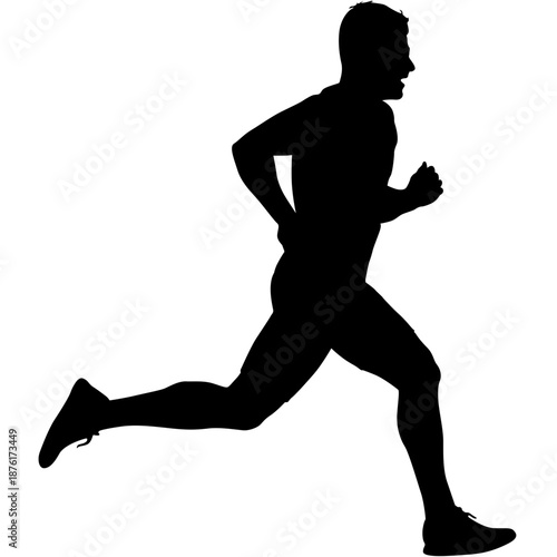 silhouette of a young woman running