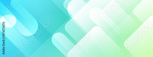 Fresh mint geometric shapes creating a clean and modern abstract background