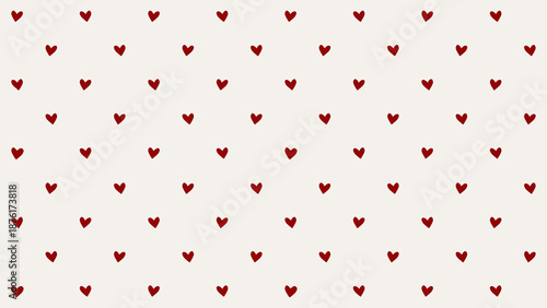 Valentine Heart Pattern Background – Red on Off White