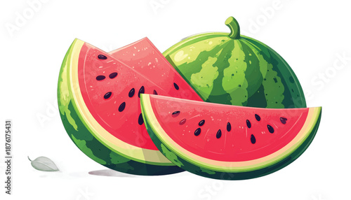 Vibrant Watermelon Still Life - A Refreshing Summer Treat.