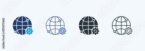 Global Network  Multiple Style Icon Collection