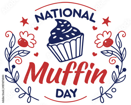 Wallpaper Mural Bakery Treats Vector Illustration, National Muffin Day Celebration and Tasty Muffins Graphic Torontodigital.ca