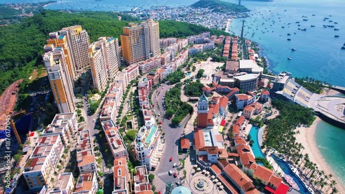 Wallpaper Mural Cinematic footage taken with a drone from Sunset town, Phu Quoc, Vietnam. Torontodigital.ca