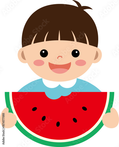 수박먹는 어린이