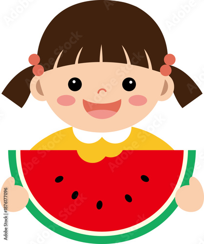 수박먹는 어린이