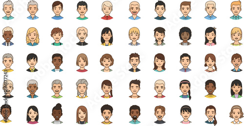 Flat Illustration Set of Diverse People Cleaning Environment Sweeping Garbage and Putting Trash into Recycling Bins for Sustainability and Community Service