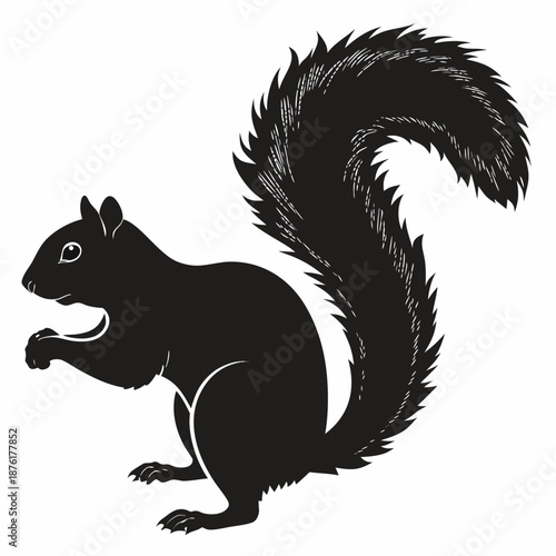 Wallpaper Mural a silhouette of a squirrel is centrally positioned Torontodigital.ca