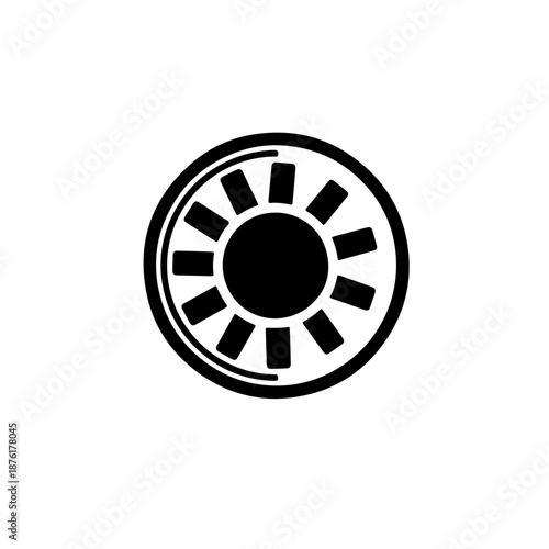 icon showing the internal cross-section of a vane pump, featuring the central rotor, sliding vanes, and eccentric housing. Excellent for technical education, industrial machinery manuals