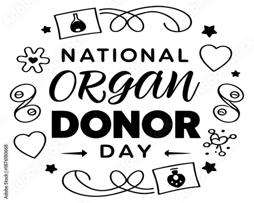 Organ Donor Day Vector Illustration, Health and Medical Awareness Design, Donate Organs Illustration