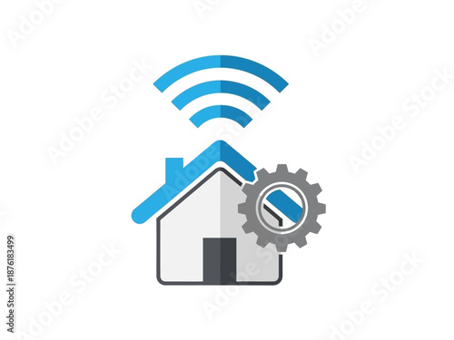 Conceptual design for smart home technology, showcasing automated residential systems with wireless connectivity and intelligent management for modern living solutions