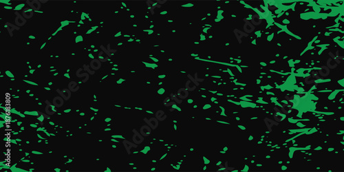 top abstract texture with green scratches and splatters on black background. Perfect for backgrounds, overlays, and digital art. modern