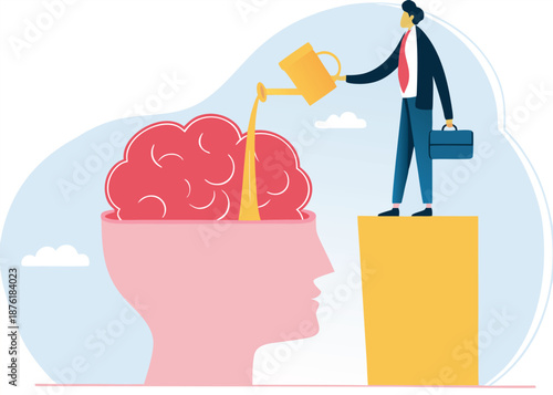 Growth mindset, personal development or improvement, training to believe to success, motivation or coaching, growing attitude concept, 