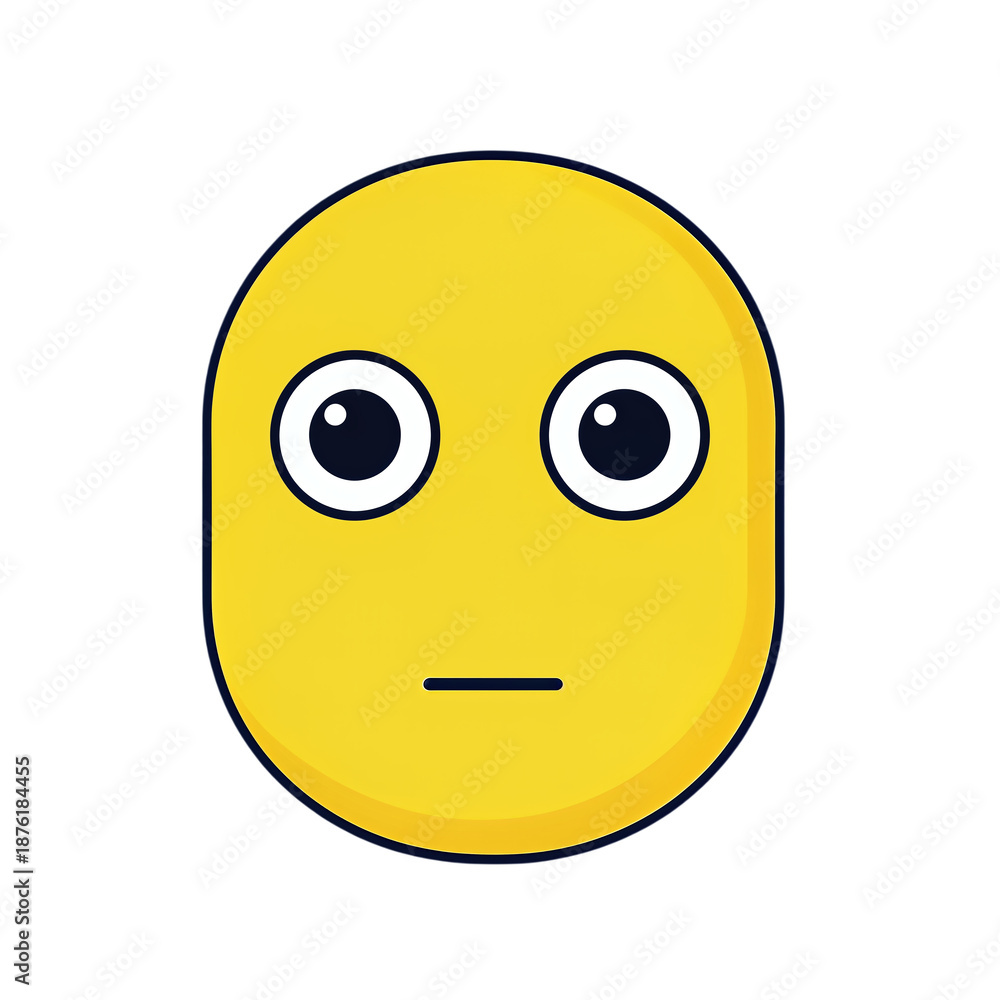 Fototapeta premium Cute yellow face with wide eyes