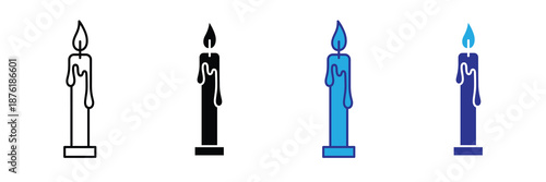 Vector illustration icon colorful vector illustration of four candles in different colors