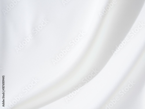 White Satin Fabric Background with Soft Folds - Elegant Textile Design