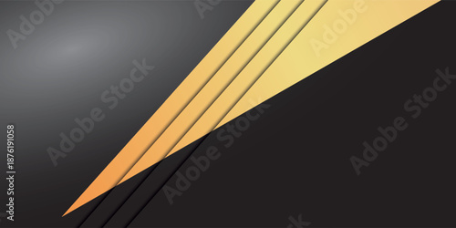 Abstract black and yellow diagonal background with smooth gradient and modern glossy style for corporate design